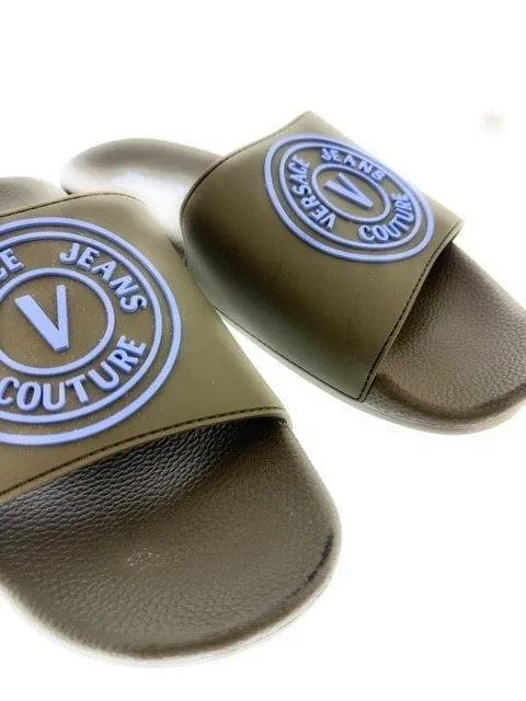 STORE RETURN Versace Jeans Couture Army Medallion Logo Pool Slide-10