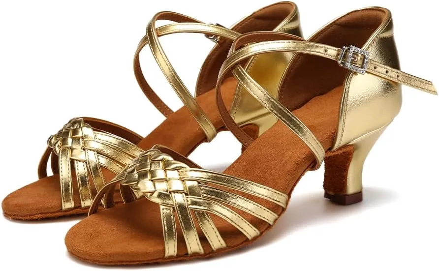 SWDZM Womens Latin Dance Shoes Suede Sole Ballroom Salsa Practice Dancing Shoes
