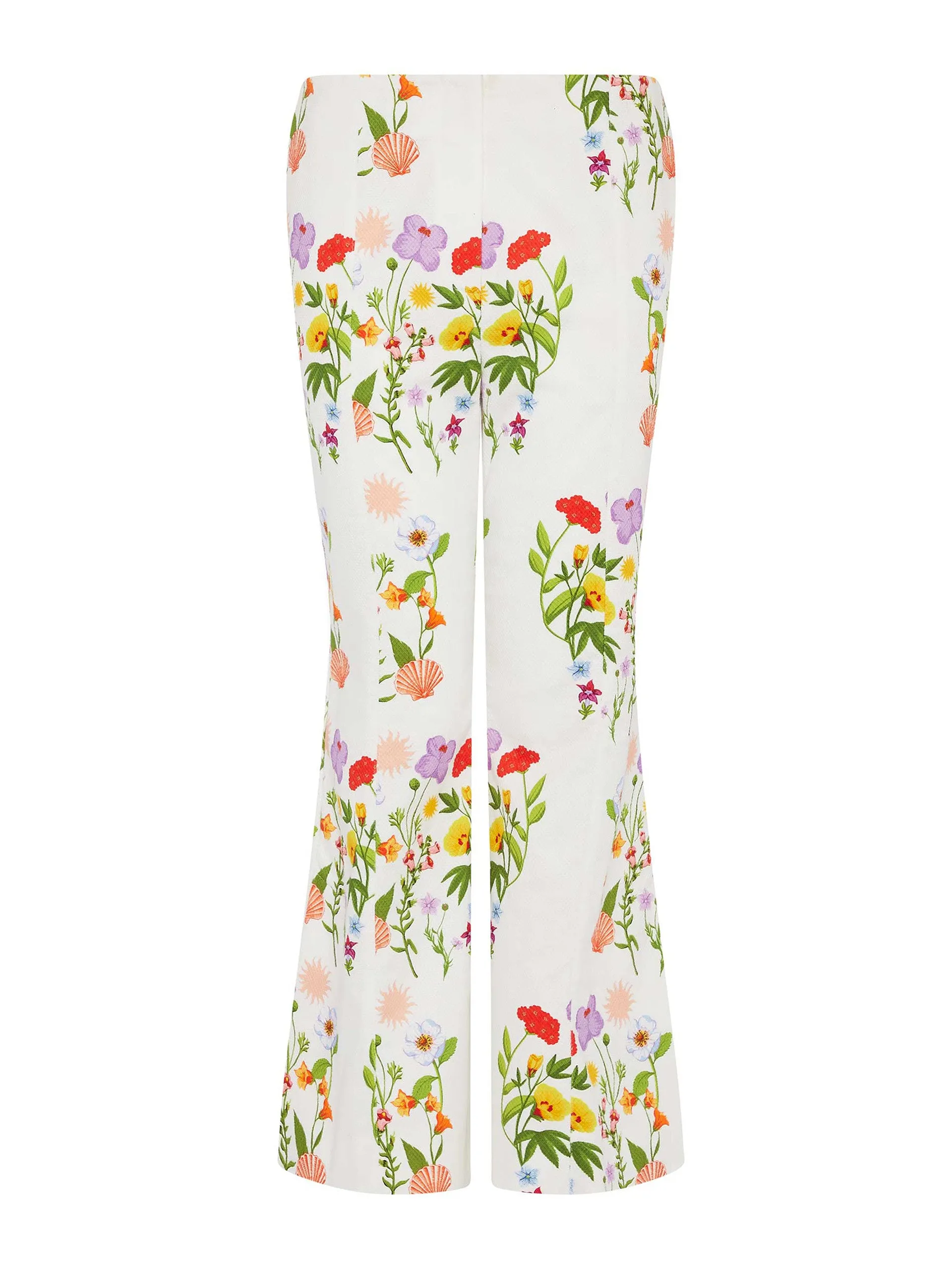 Terrazo flower white Yves pique trousers