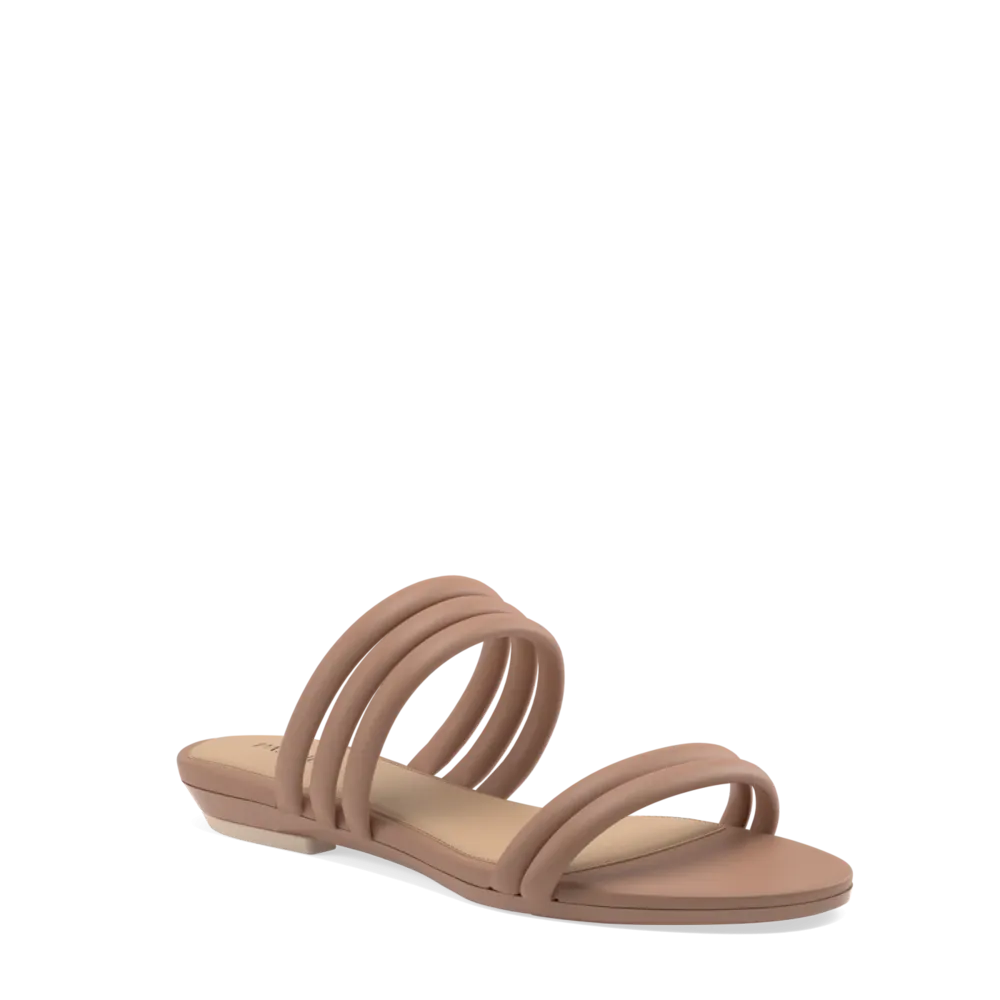 The Slide - Latte Vegan Leather Rope Flat