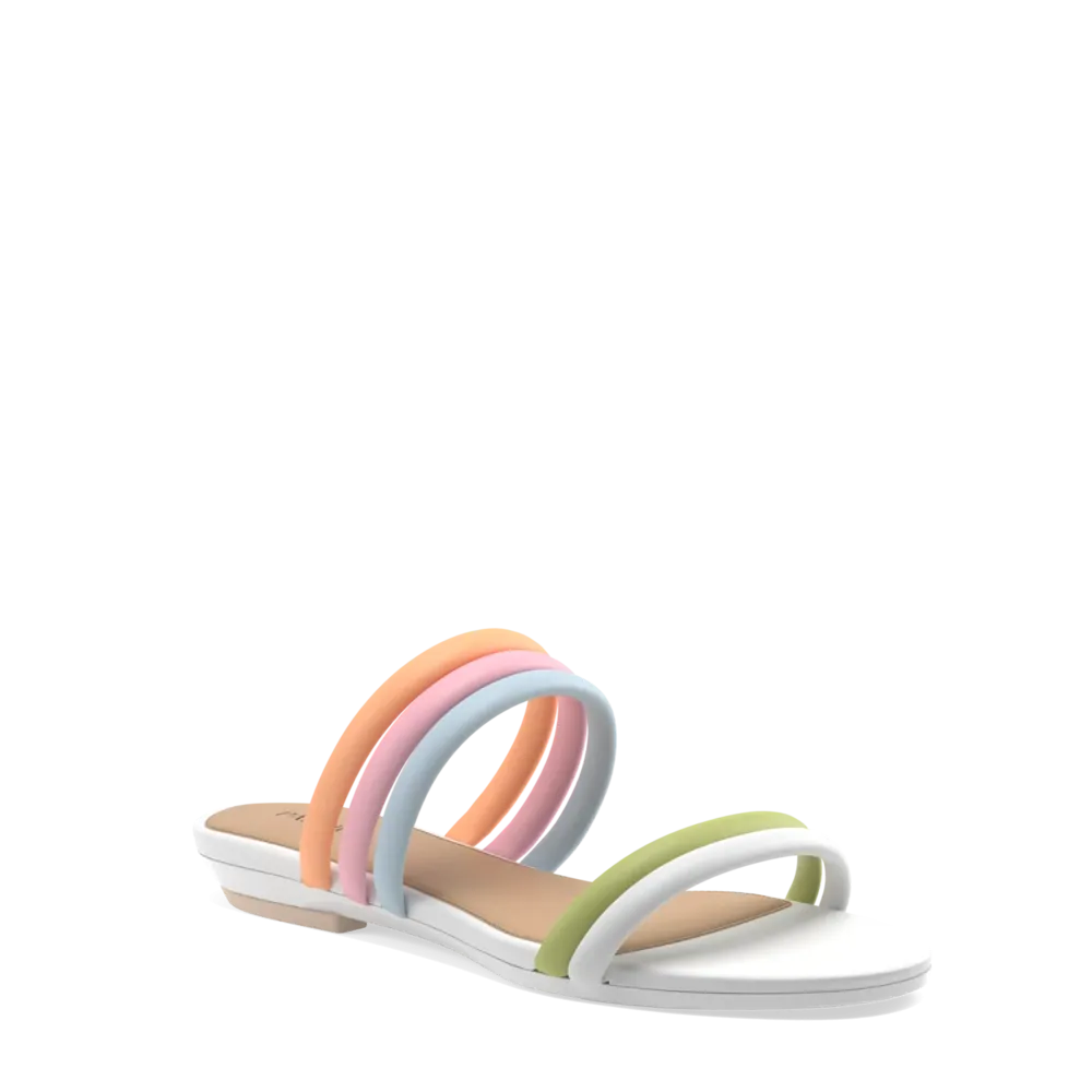 The Slide - White Multi Vegan Leather Rope 4 Stiletto