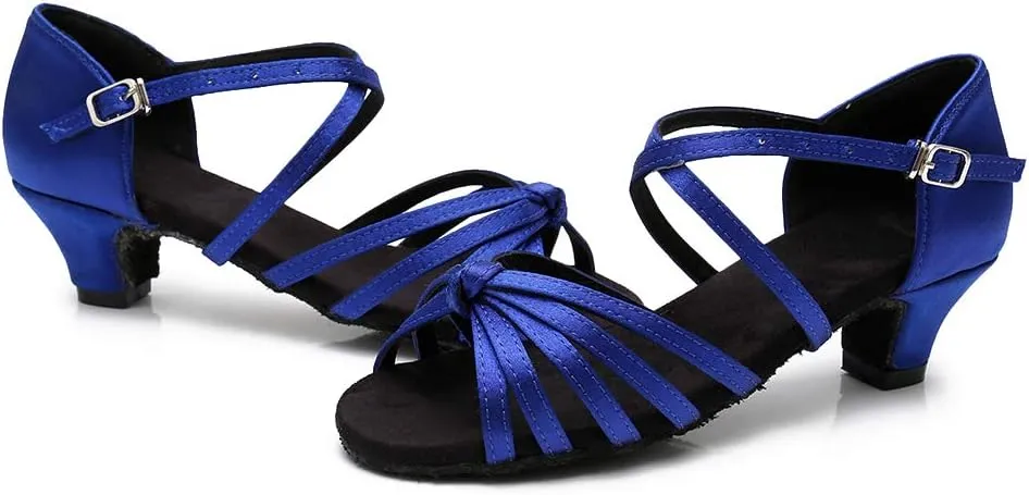 TINRYMX Girls&Women Latin Dance Shoes Silk Ballroom Salsa Tango Professional Performance Practice Dance Shoes,Model-SS-TL-ZSXGG/202
