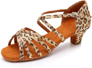 TINRYMX Girls&Women Latin Dance Shoes Silk Ballroom Salsa Tango Professional Performance Practice Dance Shoes,Model-SS-TL-ZSXGG/202