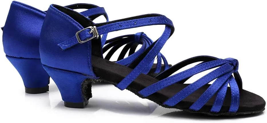 TINRYMX Girls&Women Latin Dance Shoes Silk Ballroom Salsa Tango Professional Performance Practice Dance Shoes,Model-SS-TL-ZSXGG/202