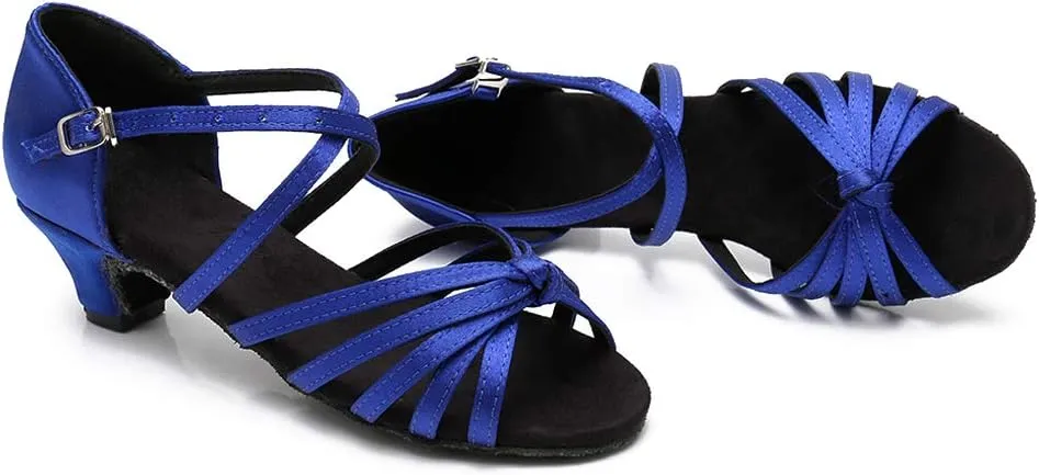 TINRYMX Girls&Women Latin Dance Shoes Silk Ballroom Salsa Tango Professional Performance Practice Dance Shoes,Model-SS-TL-ZSXGG/202