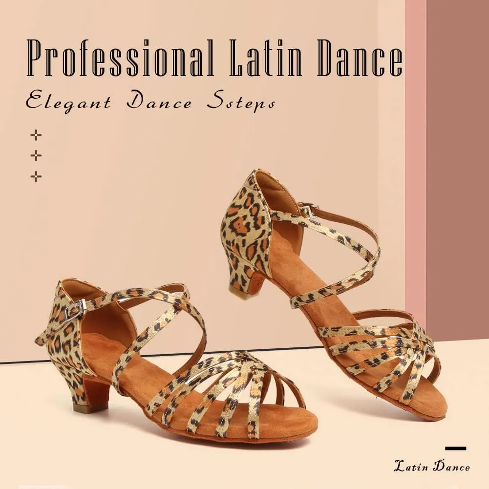 TINRYMX Girls&Women Latin Dance Shoes Silk Ballroom Salsa Tango Professional Performance Practice Dance Shoes,Model-SS-TL-ZSXGG/202