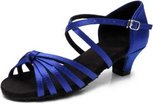 TINRYMX Girls&Women Latin Dance Shoes Silk Ballroom Salsa Tango Professional Performance Practice Dance Shoes,Model-SS-TL-ZSXGG/202
