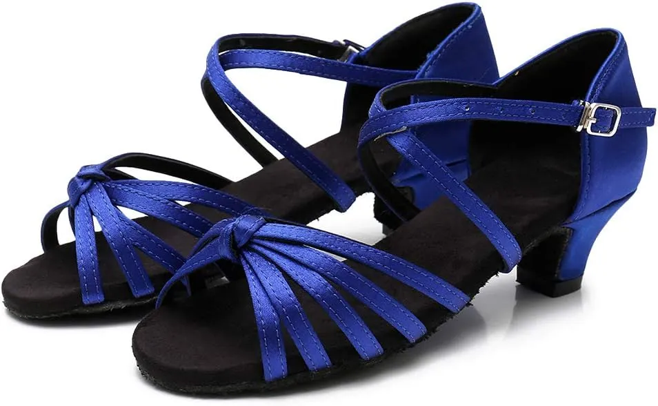 TINRYMX Girls&Women Latin Dance Shoes Silk Ballroom Salsa Tango Professional Performance Practice Dance Shoes,Model-SS-TL-ZSXGG/202