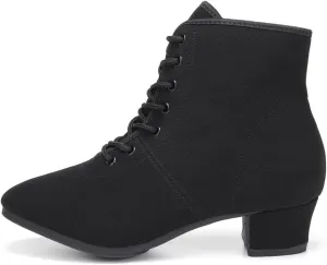 TINRYMX Womens & Girls Latin Dance Boots Lace-up Closed Toe Ballroom Salsa Tango Teaching Performance Dancing Shoes,Model-LHD-GBNJB
