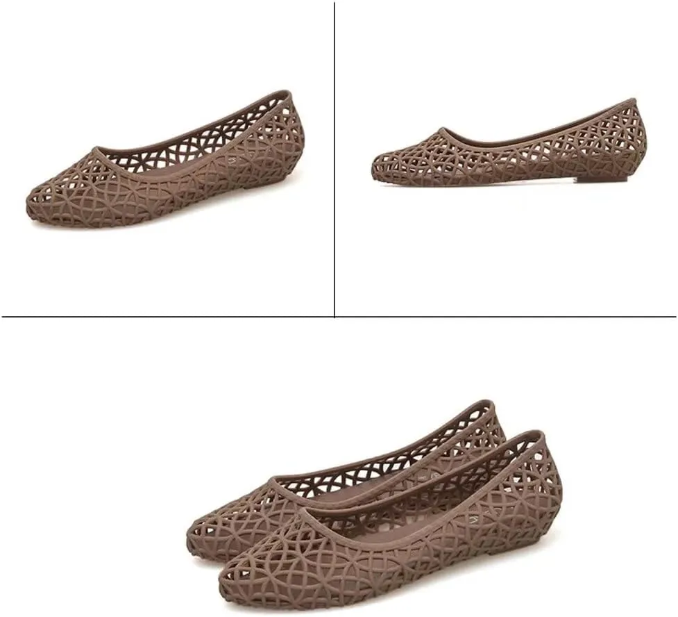 TN TANGNEST Women's Jelly Sandals Hollow Beach Slip On Jelly Flats