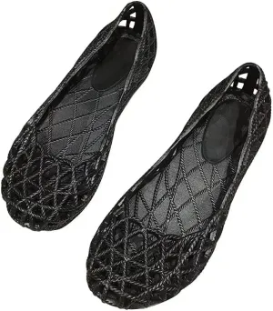 TN TANGNEST Women's Jelly Sandals Hollow Beach Slip On Jelly Flats