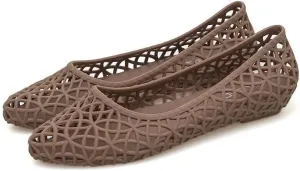 TN TANGNEST Women's Jelly Sandals Hollow Beach Slip On Jelly Flats