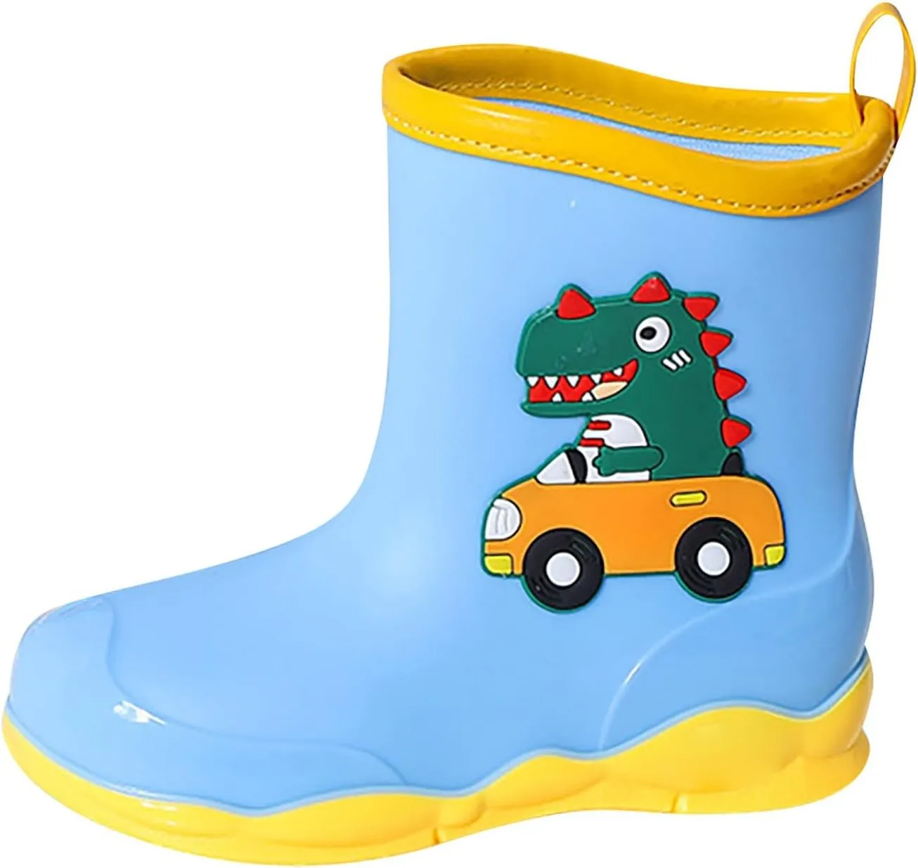 Toddler Kids Waterproof Cute Cartoon Dinosaur Printed Rain Boots Patterns Rubber Boots for Little Boys Baby Girl Shoes