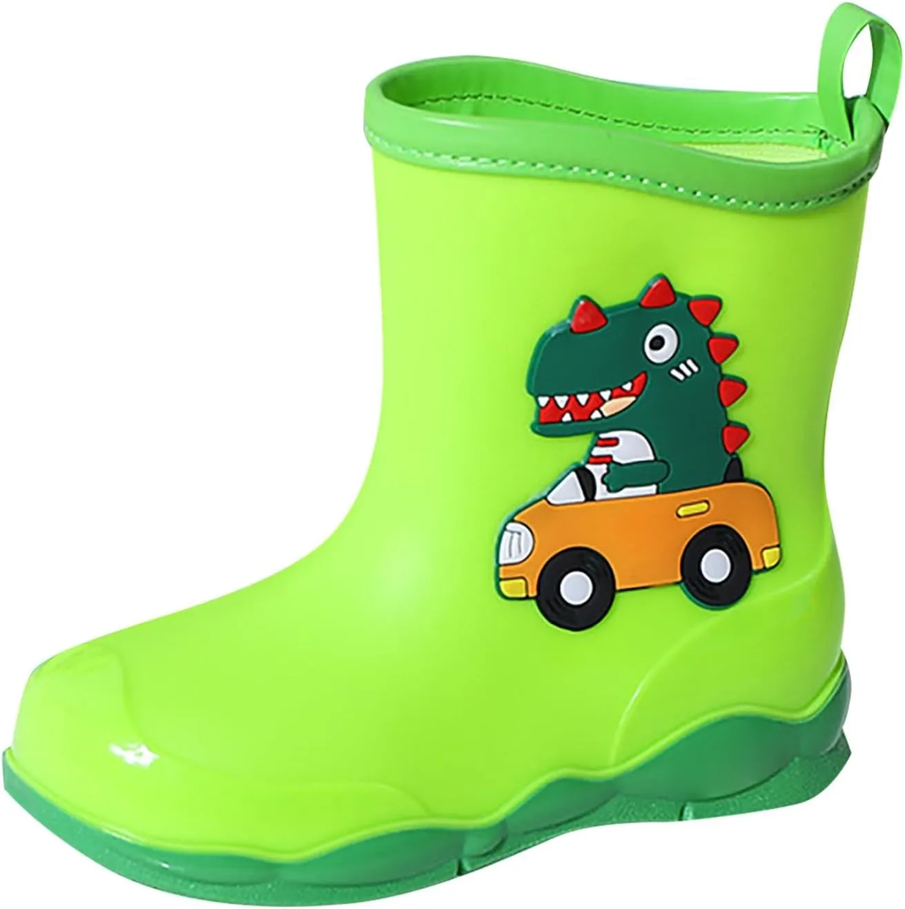 Toddler Kids Waterproof Cute Cartoon Dinosaur Printed Rain Boots Patterns Rubber Boots for Little Boys Baby Girl Shoes