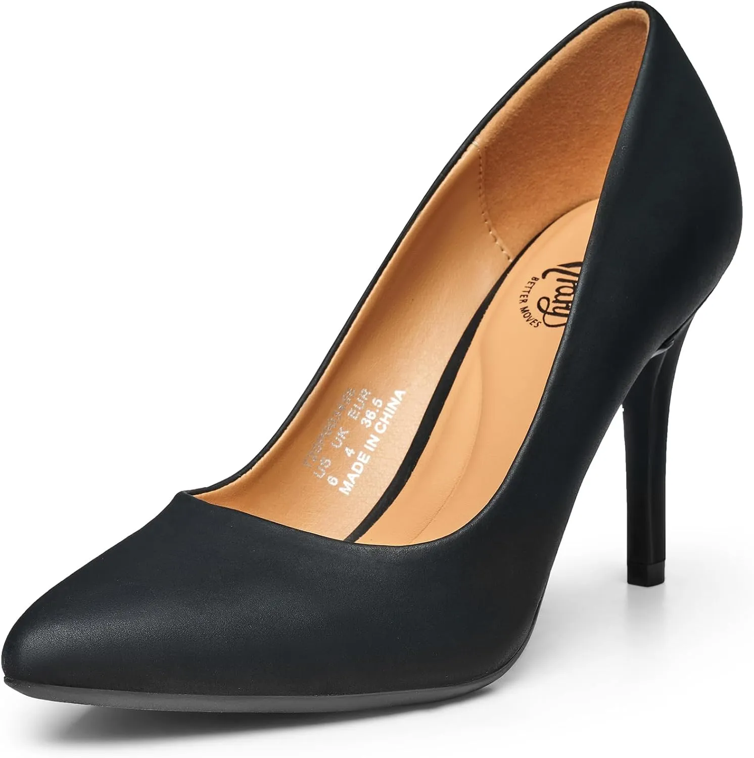 Trary Womens Slingback Pumps, Black Heels Gold Heels Nude Pink Red Heels, Pointed Toe High Heels for Women Sexy Stiletto Heels Buckle Ankle Strap Closed Toe Pumps Office Party Prom Dress Shoes