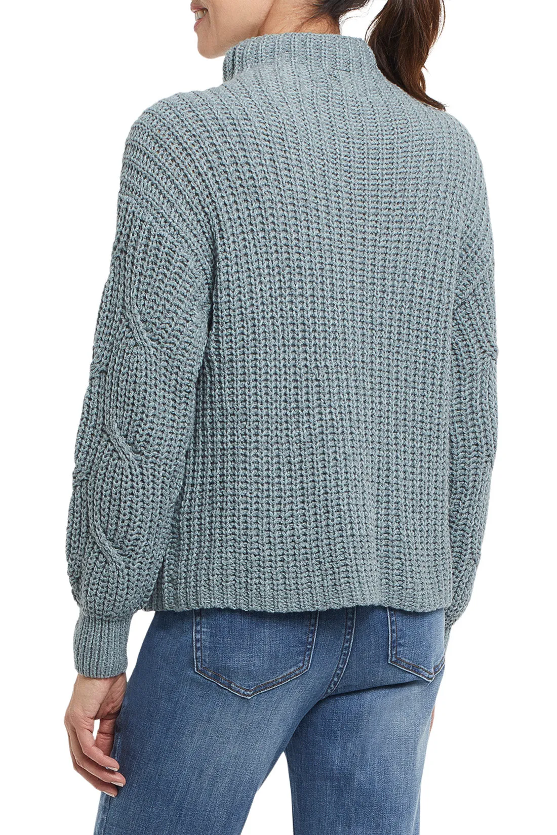 Tribal 7132O - High Neck Sweater - Stormy Sea