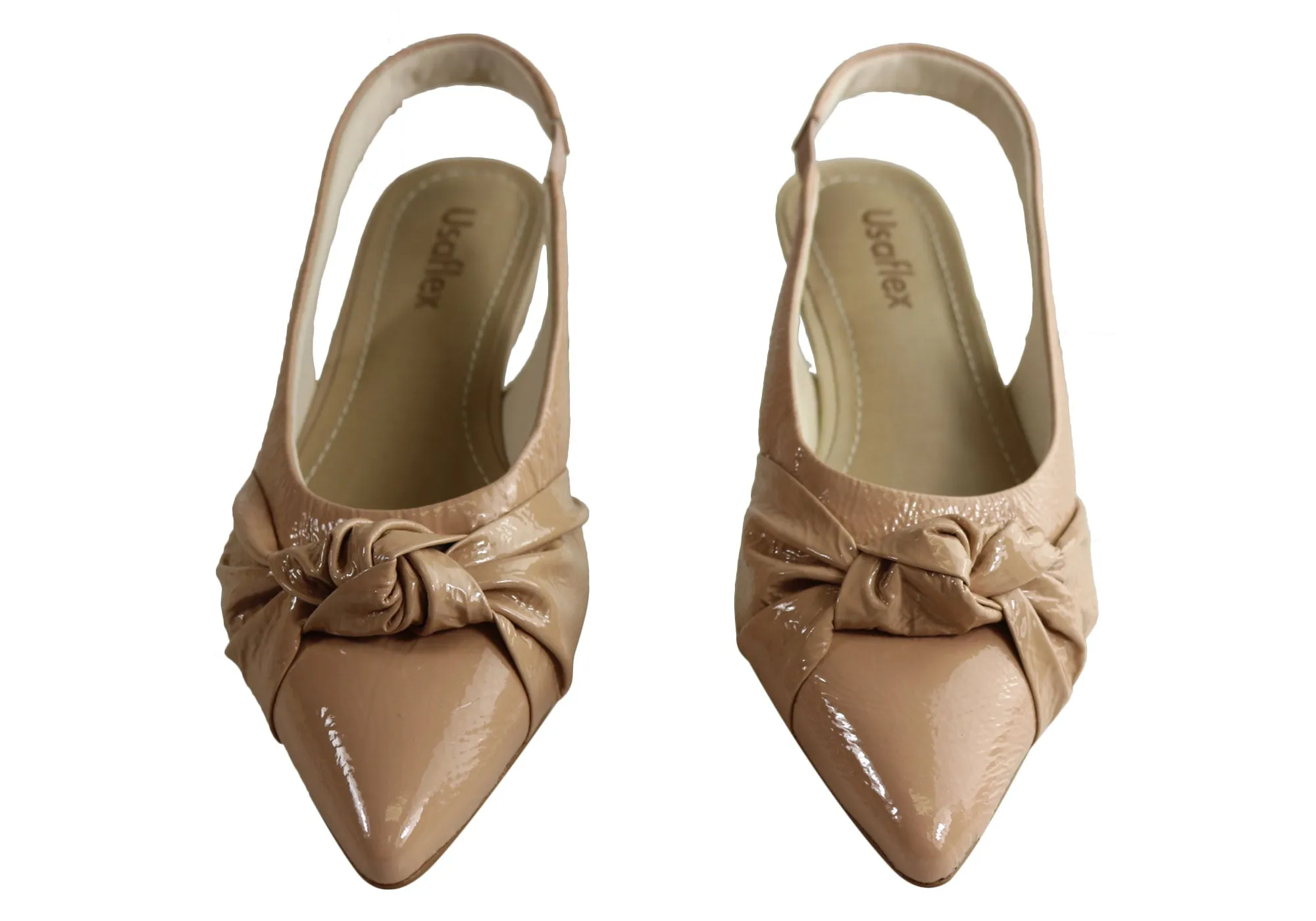 Usaflex Willow Womens Comfortable Low Heel Leather Shoes Made In Brazil