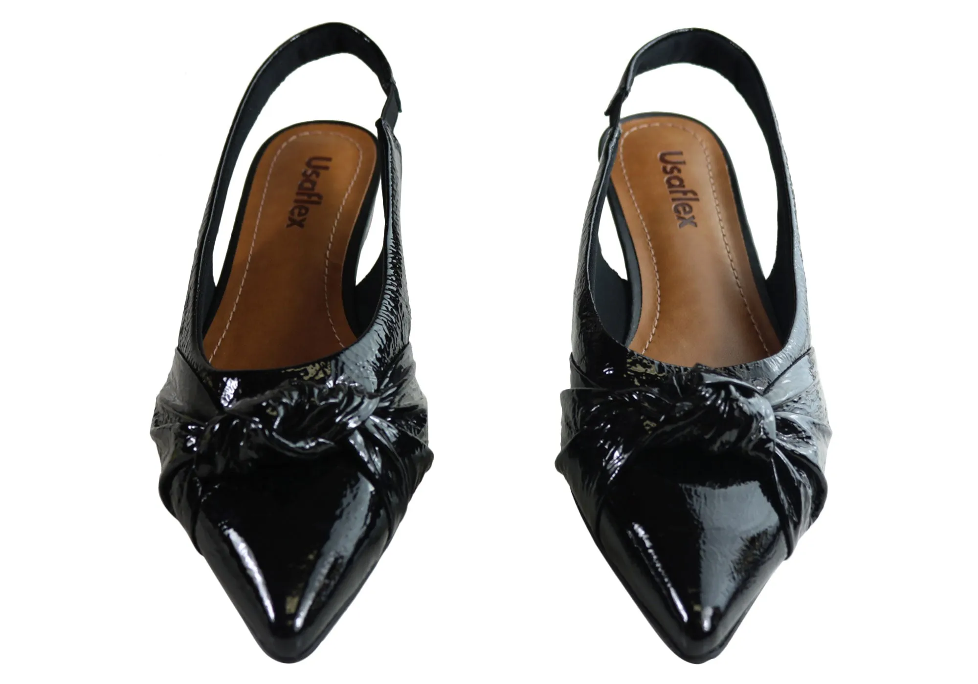 Usaflex Willow Womens Comfortable Low Heel Leather Shoes Made In Brazil