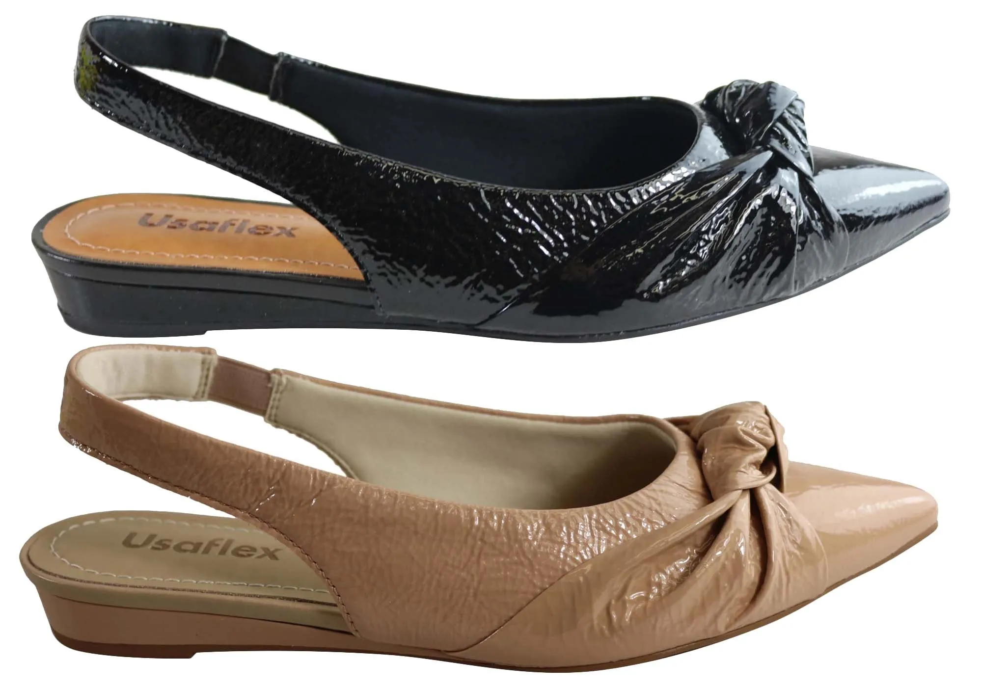Usaflex Willow Womens Comfortable Low Heel Leather Shoes Made In Brazil