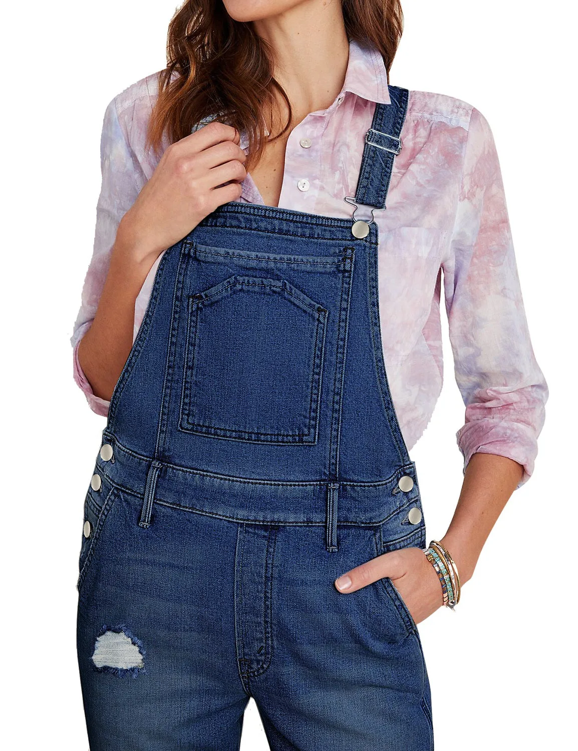 Utyful Women’s Classic Adjustable Straps Taper Jeans Denim Bib Overalls