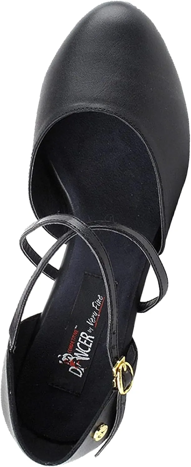 Very Fine Women's Ballroom Dance Shoes Double Sole Coaching Shoes CD1123DBEB Dance Shoes 1.5" [Bundle of 5]