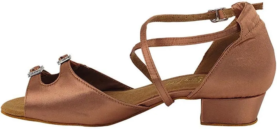 Very Fine Women's Ballroom Dance Shoes Salsa Latin Practice Shoes 1620FTEB Comfortable Dance Shoes 1" [Bundle of 5]