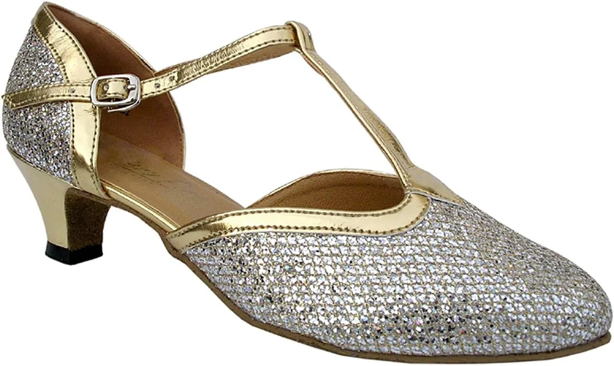 Very Fine Women's Ballroom Dance Shoes Salsa Latin Practice Shoes 9627EB Comfortable Dance Shoes 1.3" [Bundle of 5]