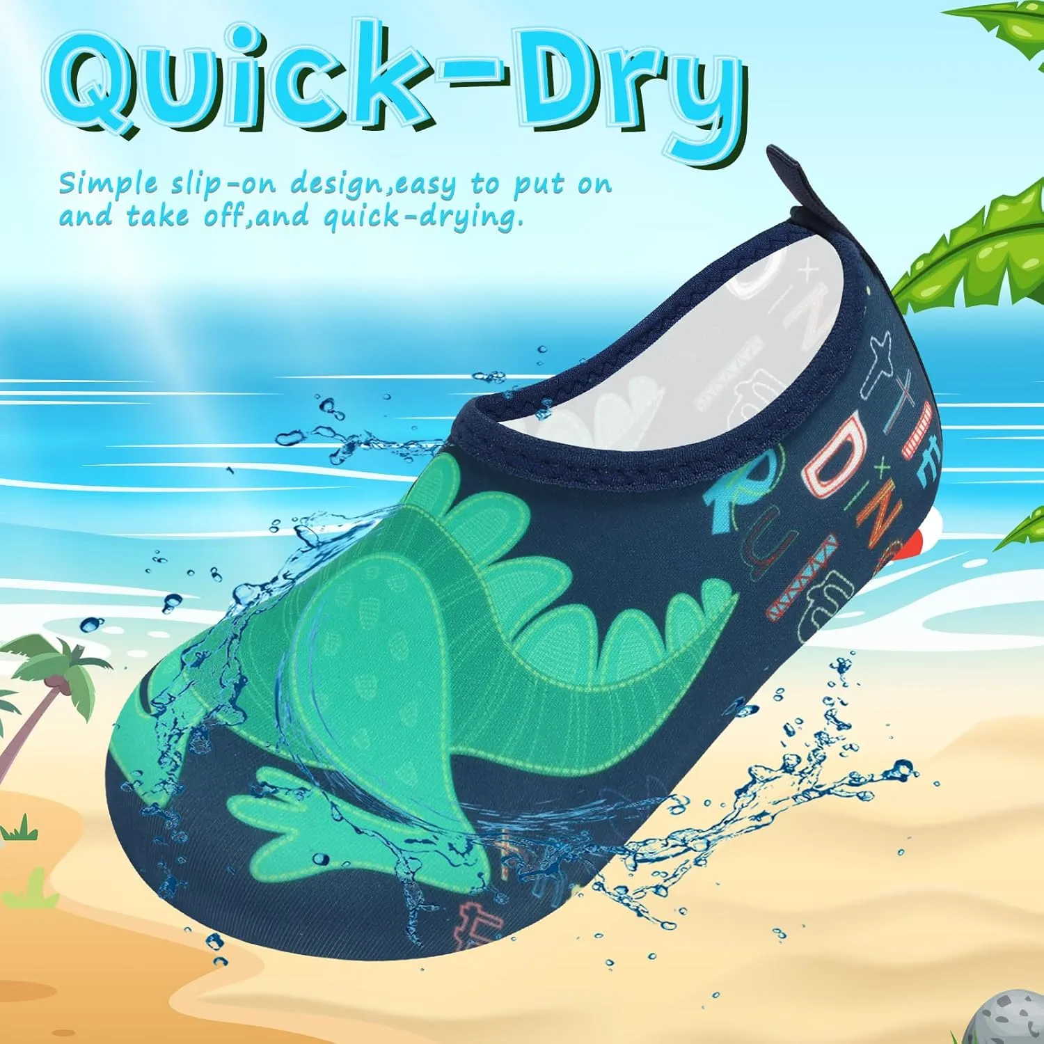 VIFUUR Kids Water Shoes Girls Boys Quick Dry Aqua Socks for Beach Swim Outdoor Sports