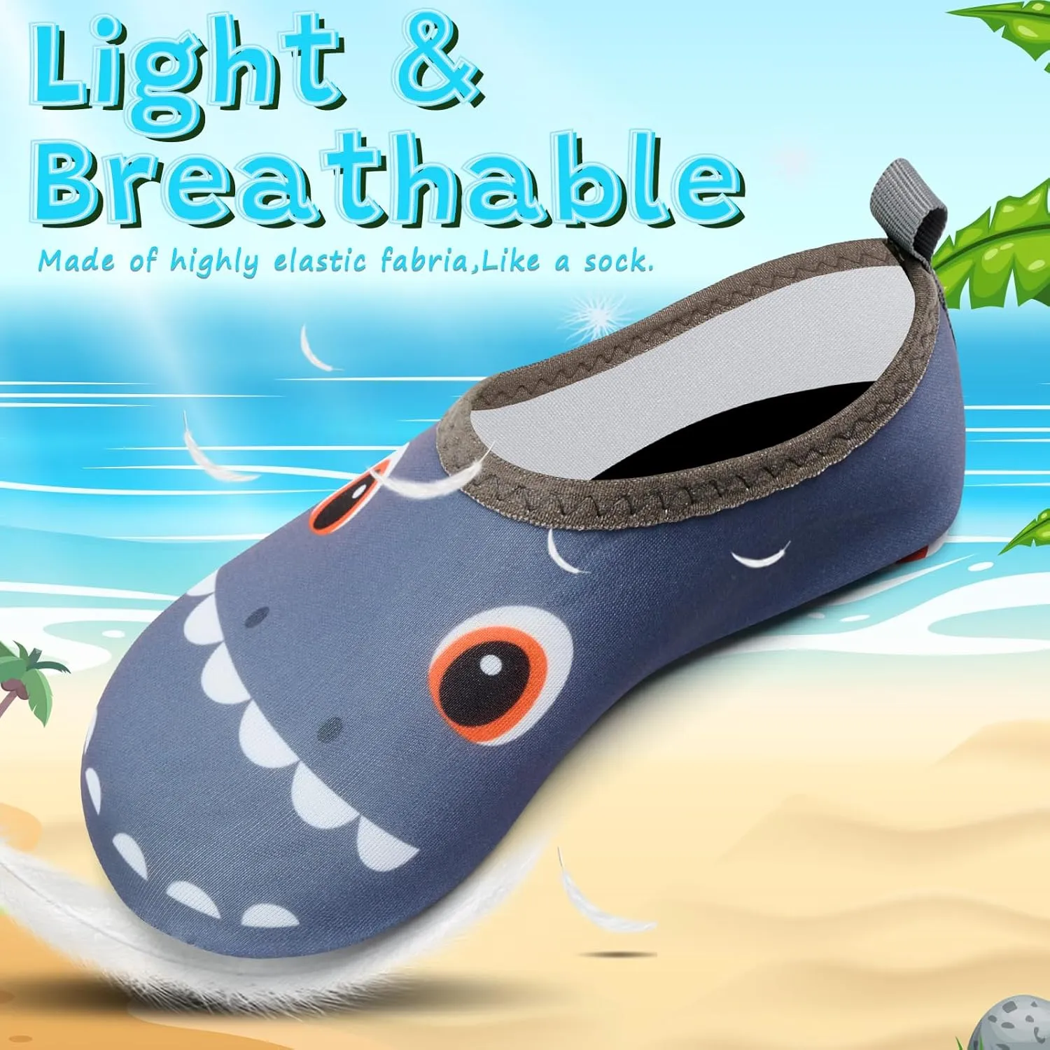 VIFUUR Kids Water Shoes Girls Boys Quick Dry Aqua Socks for Beach Swim Outdoor Sports