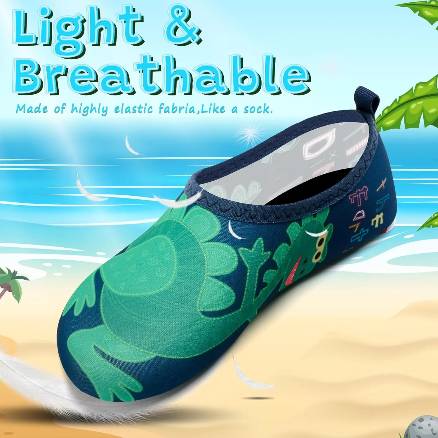VIFUUR Kids Water Shoes Girls Boys Quick Dry Aqua Socks for Beach Swim Outdoor Sports