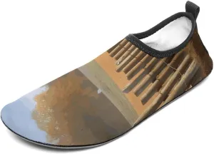 Water Shoes for Women Men Quick-Dry Aqua Socks Swim Pool Barefoot Shoes Chicken Wood Stake Farmland Beach Shoes