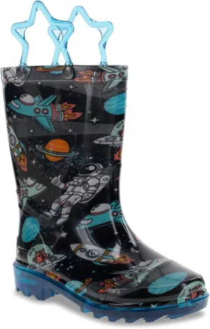 Western Chief Kids Mens Light-Up Waterproof Rain Boots (Toddler/Little Kid) Silly Space 10 Toddler Medium