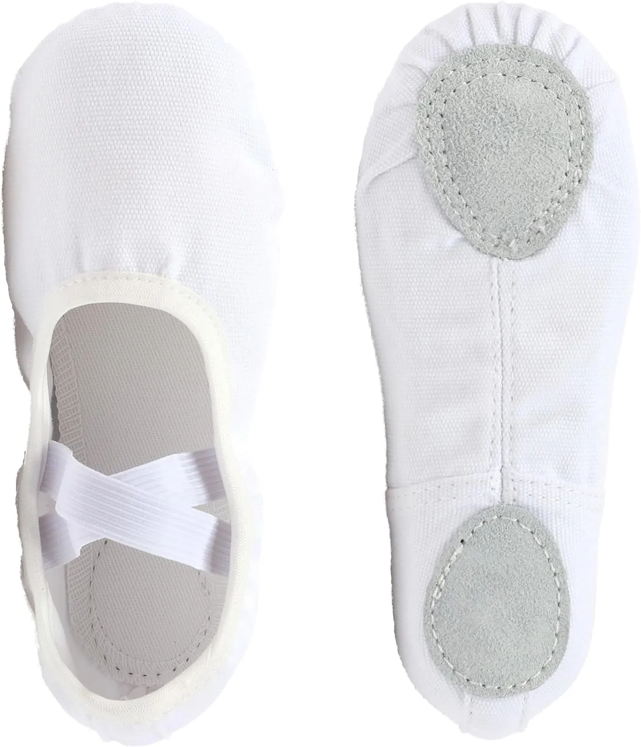 White Ballet Shoes Girls Canvas Dance Shoes Stretch Split Sole Ballet Slippers Flats for Perform Dance Yoga