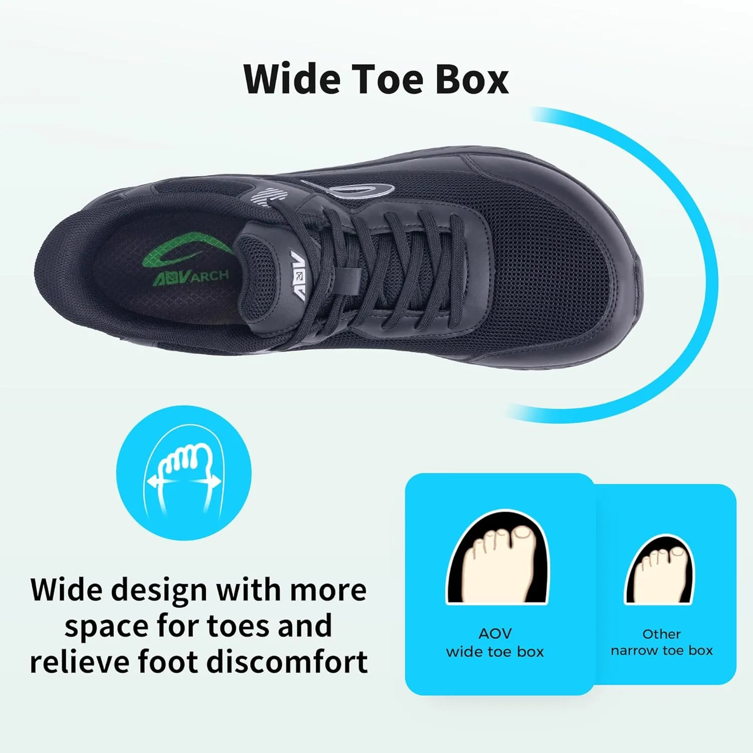 Wide Toe Box Shoes for Men Arch Support Walking Shoes Plantar Fasciitis Orthotic Tennis Sneakers