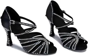Women Ballroom Dance Shoes Diamond Fashion Modern Latin Salsa Bachata Practice Performance Dance Shoes