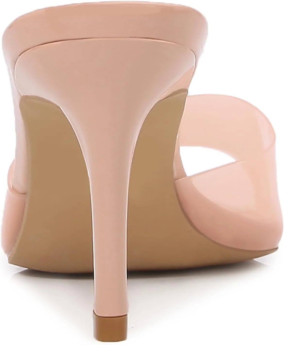 Women Clear Pointed Toe Sandals Stiletto Heels Transparent Strap High Heels Slip on Mules for Women