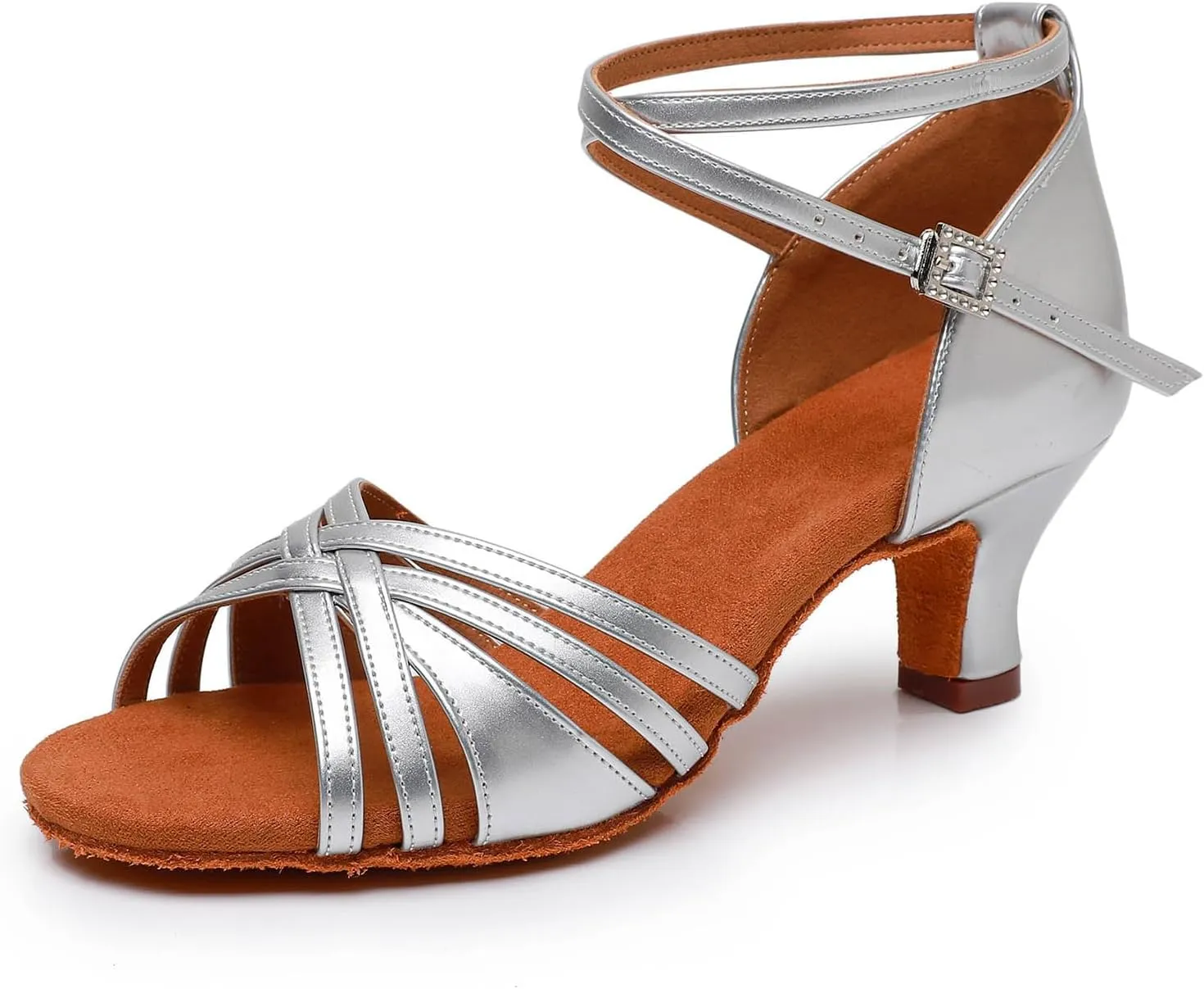 Women Latin Dance Shoes Satin Performance Salsa Bachata Professional Ballroom Dance Shoes,Model EM930-5cm Heel