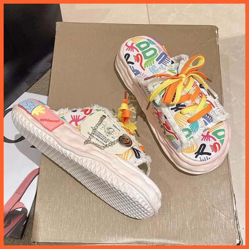 Women Summer Graffiti Slippers | Cool Flip Flops Street Sandals