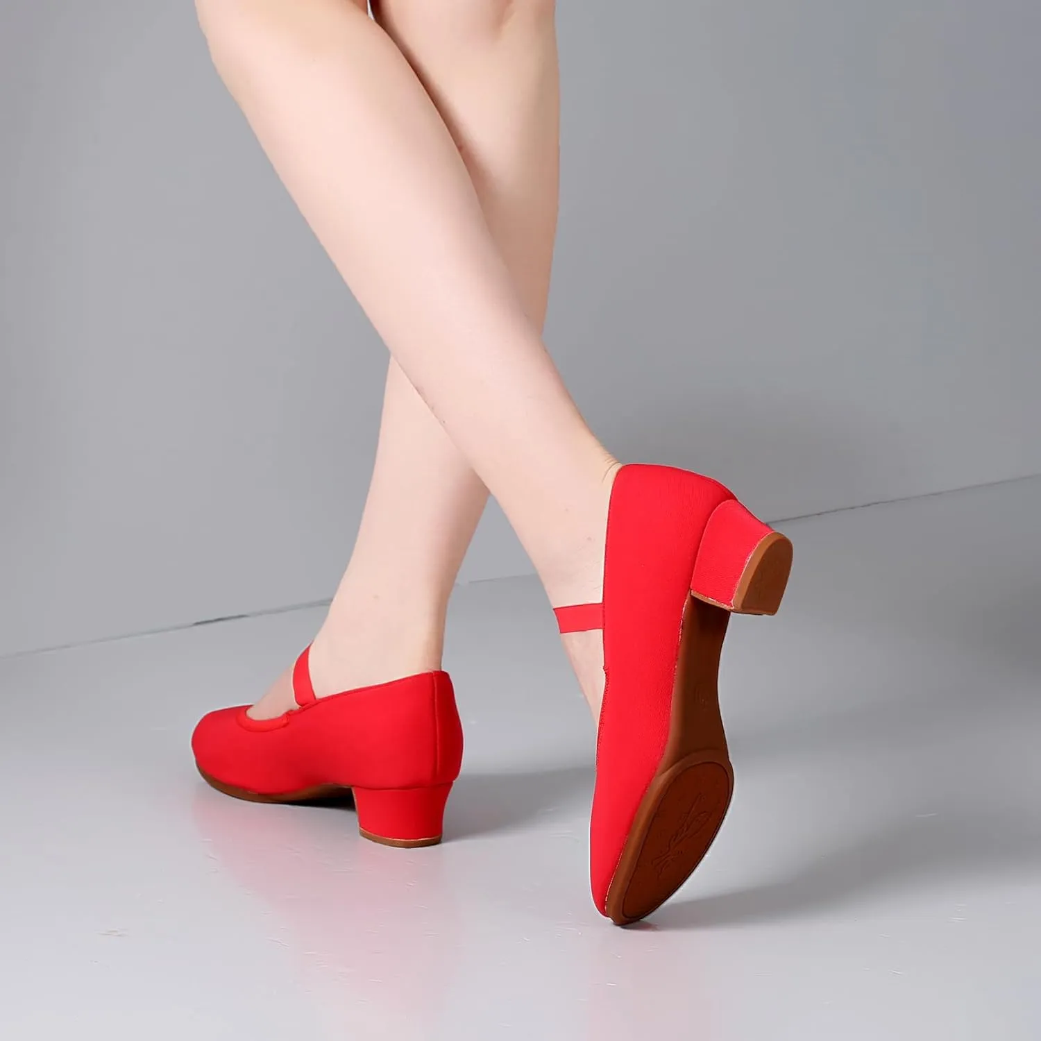 Women's Ballroom Dance Shoes Elastic Band Suede Sole Professional Modern Salsa Latin Teaching Practice