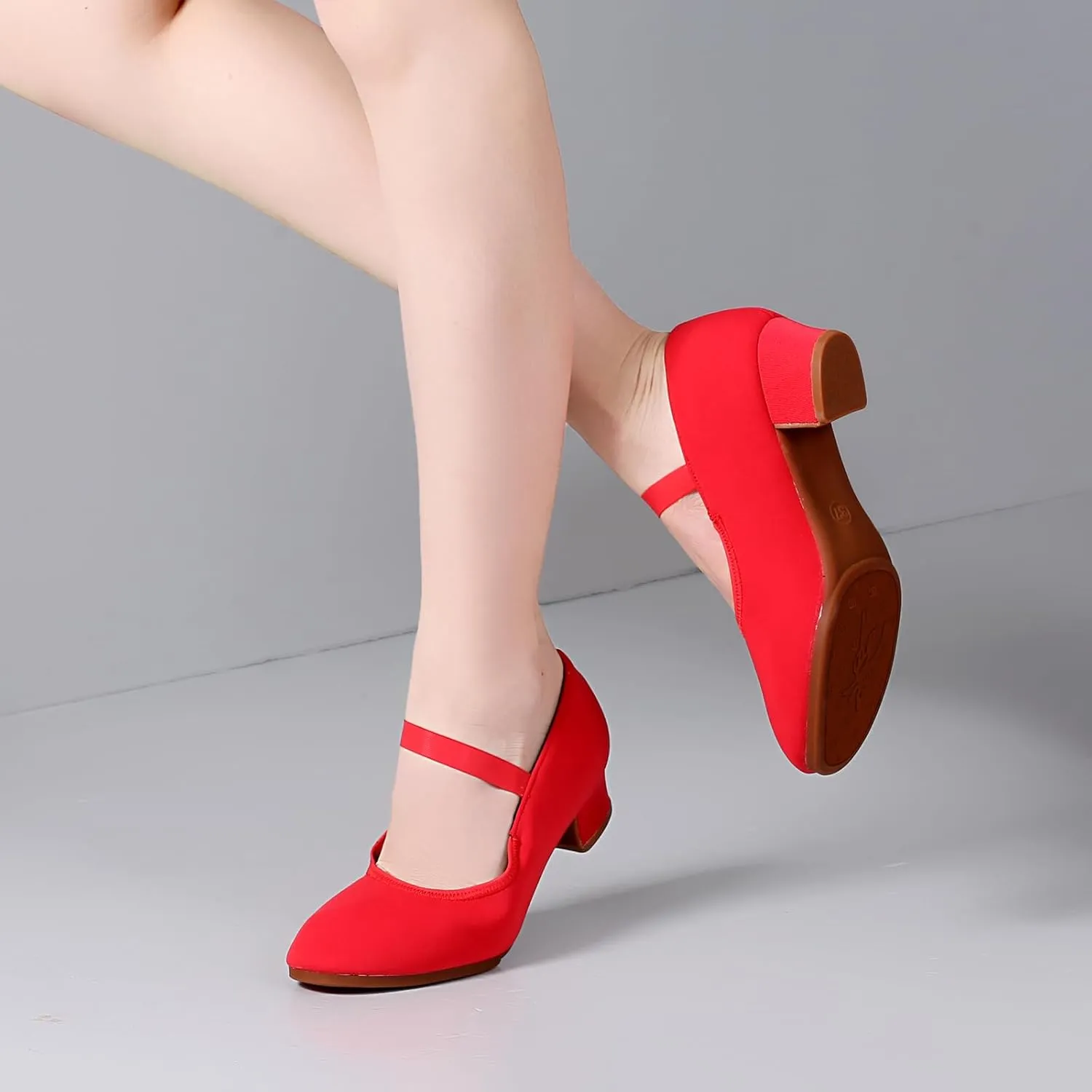 Women's Ballroom Dance Shoes Elastic Band Suede Sole Professional Modern Salsa Latin Teaching Practice