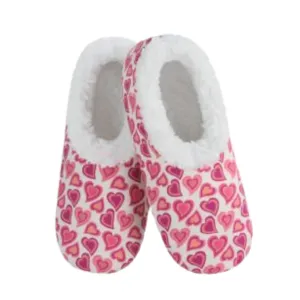 Women's Classic Cozy Snoozies® Retro Red Hearts on White