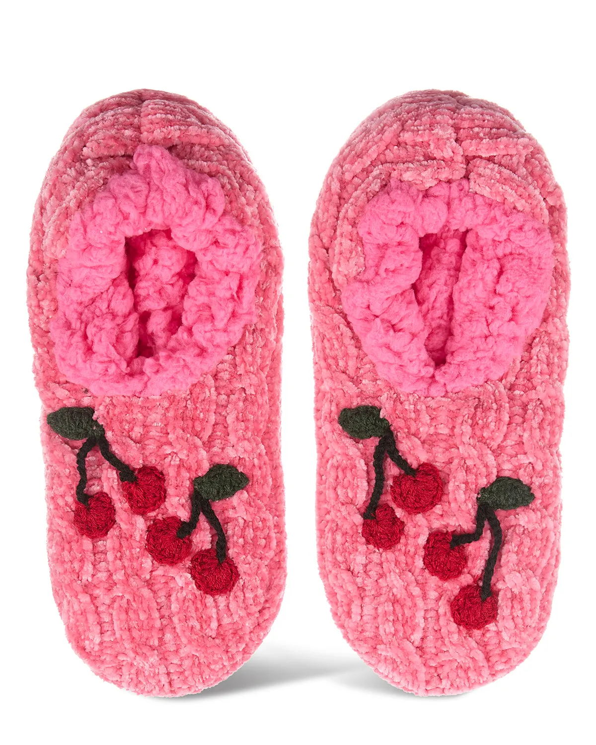 Women's Cozy Cherries Chenille Sherpa Lined Slippers