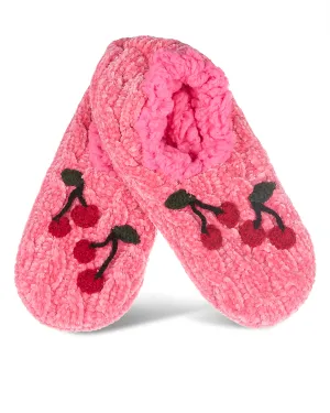 Women's Cozy Cherries Chenille Sherpa Lined Slippers