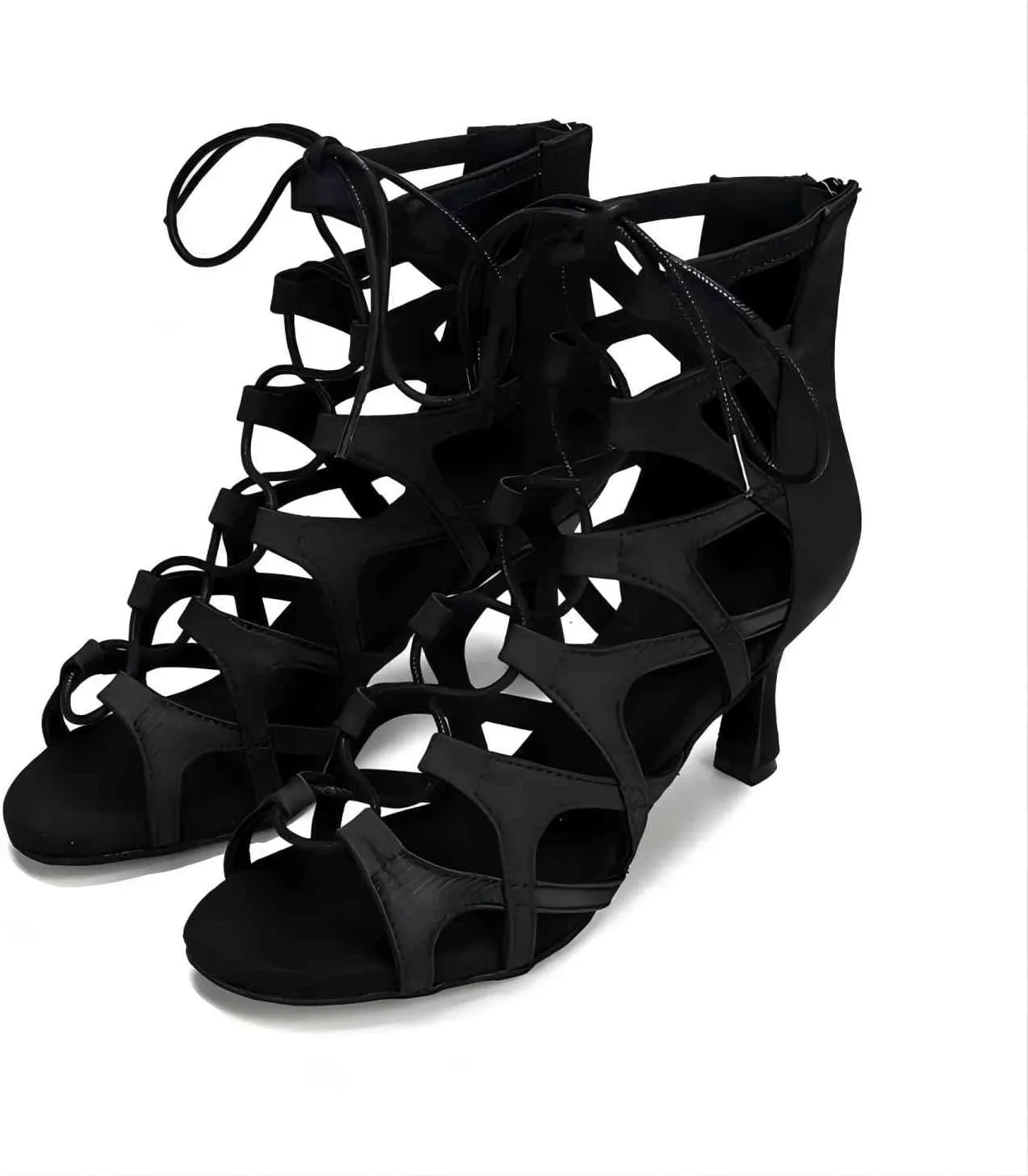 Women's Dance Shoes,Latin Salsa Jazz Lace-Up High Top Dance Boots,Ballroom Dance Shoes for Women,Practice Performance Dance Boots Shoes