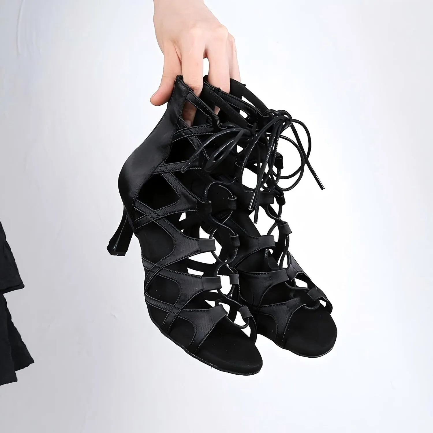 Women's Dance Shoes,Latin Salsa Jazz Lace-Up High Top Dance Boots,Ballroom Dance Shoes for Women,Practice Performance Dance Boots Shoes