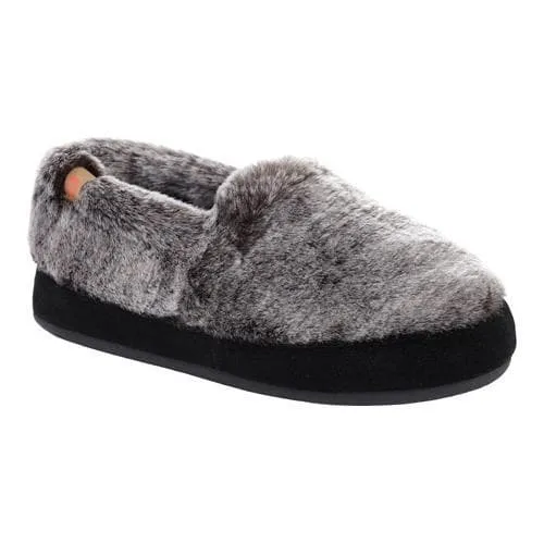 Women's Faux Fur Acorn Moc Slipper in Chinchilla