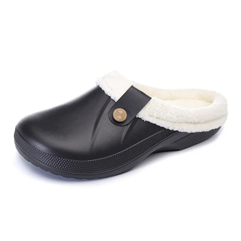 Women's Plus Size Fleece-Lined Cotton Home Slippers