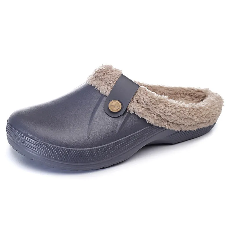 Women's Plus Size Fleece-Lined Cotton Home Slippers