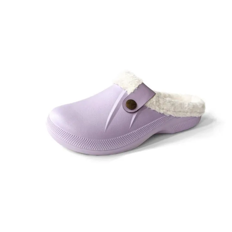 Women's Plus Size Fleece-Lined Cotton Home Slippers