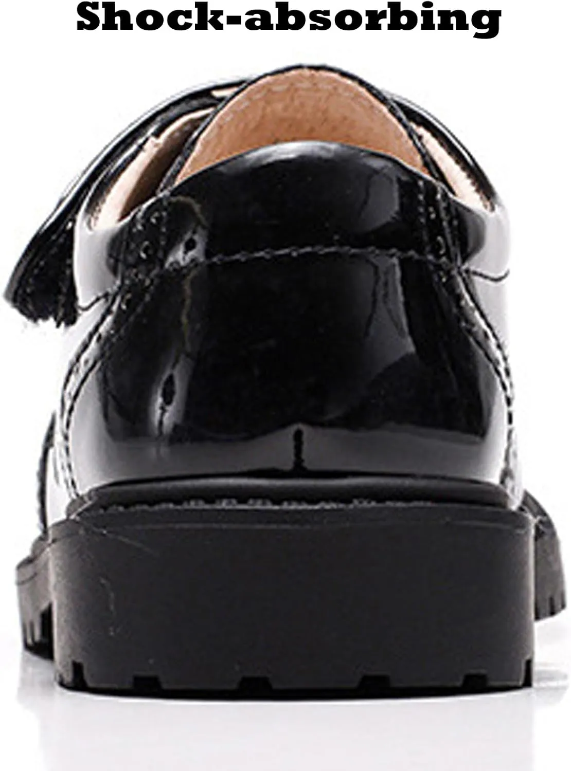 WUIWUIYU Toddlers Boys Ring Bearer Wedding Homecoming Prom Concert Black Oxfords Flats Brogues School Uniform Dress Shoes